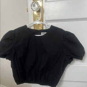 Black Puff Sleeve Top